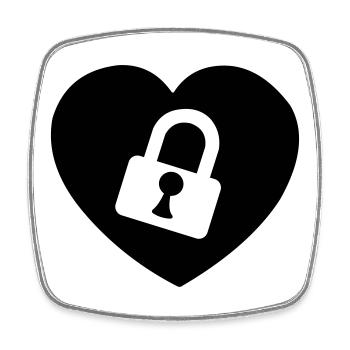 Heart or heart with lock cut open my heart - Square fridge magnet - white - Front