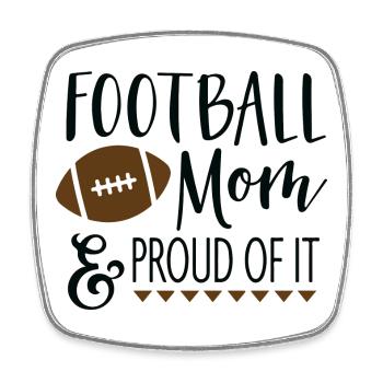 Football MOM & proud of it - Viereckiger Kühlschrankmagnet - Weiß - Vorne