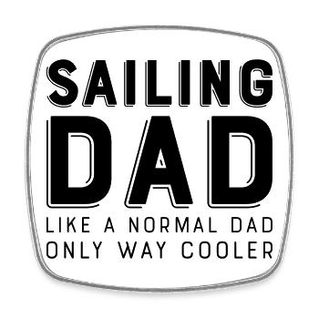 Sailing Dad - Viereckiger Kühlschrankmagnet - Weiß - Vorne
