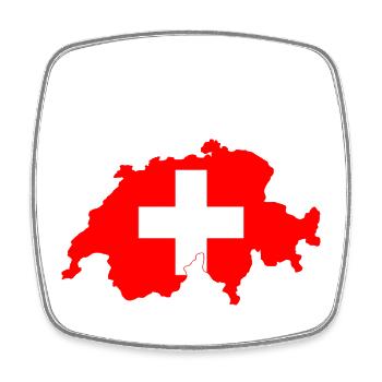 Switzerland Flag Map - Square fridge magnet - white - Front