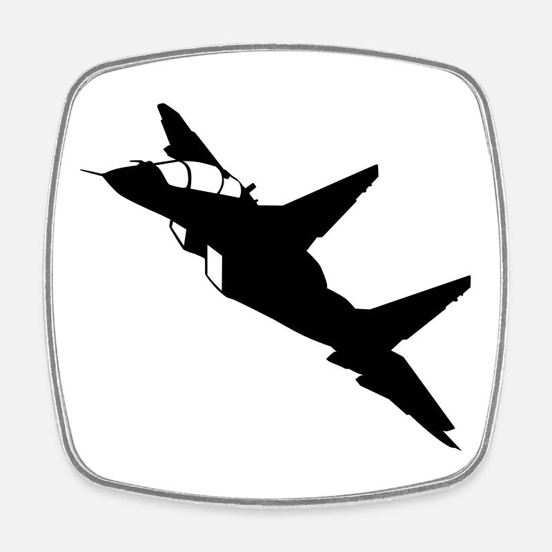 Avion - Magnet carré - blanc