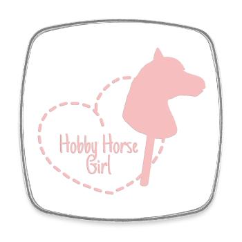 Hobby Horse Horsing Steckenpferd GIRL - Viereckiger Kühlschrankmagnet - Weiß - Vorne