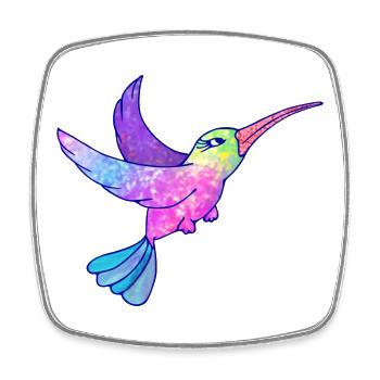 Kolibri Vogel niedliche Tiere - Viereckiger Kühlschrankmagnet - Weiß - Vorne
