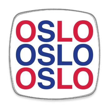 OSLO Norwegian Flag - Norwegen - Norway - Square fridge magnet - white - Front