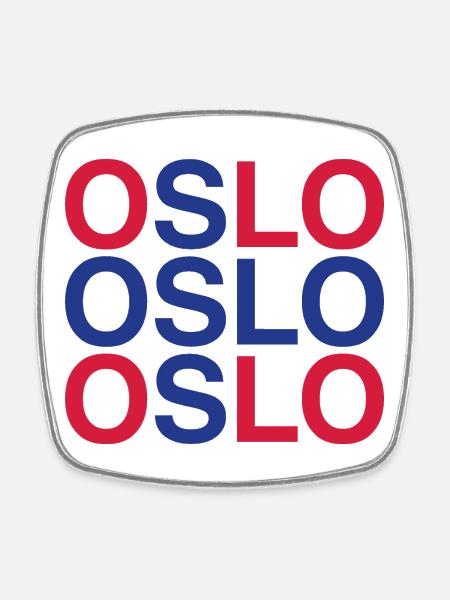 OSLO Drapeau norvégien - Norvégien - Norvège - Magnet carré - blanc