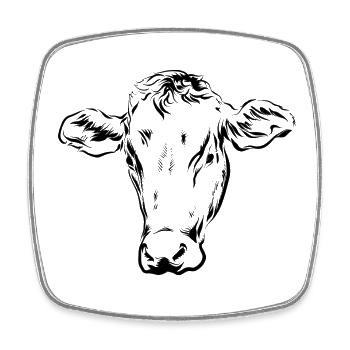Vache Vaches - Magnet carré - blanc - Devant