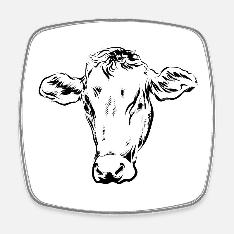 Cow cows - Square fridge magnet - white