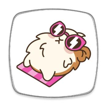 Hamster - Viereckiger Kühlschrankmagnet - Weiß - Vorne
