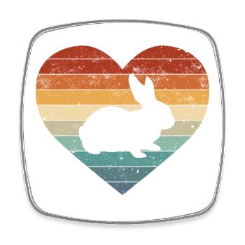 Lapin lapin - Magnet carré - blanc - Devant