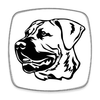 Boerboel Tête - Magnet carré - blanc - Devant