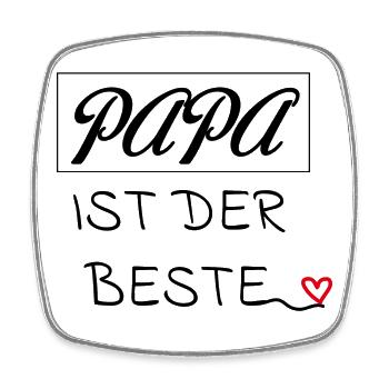 Papa ist der beste - Viereckiger Kühlschrankmagnet - Weiß - Vorne