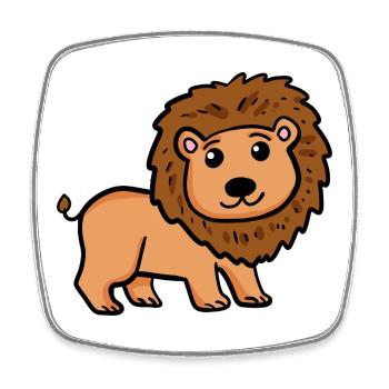 Sweet Lion for Kids - Sweet Lion for Babies - Square fridge magnet - white - Front