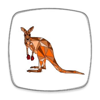 Kangaroo blanko - Square fridge magnet - white - Front