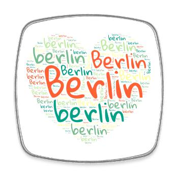 Berlin - Viereckiger Kühlschrankmagnet - Weiß - Vorne