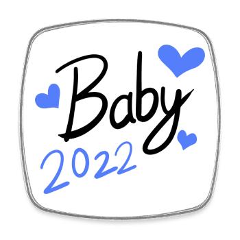 Bébé 2022 - Nouveau-Né 2022 - Magnet carré - blanc - Devant