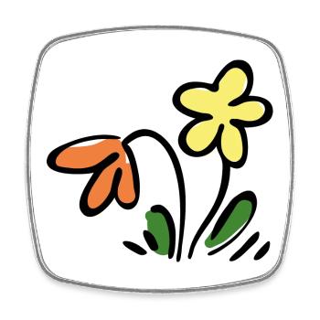 Blumen - Viereckiger Kühlschrankmagnet - Weiß - Vorne