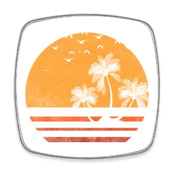Palm Sunset Silhouette - Square fridge magnet - white - Front