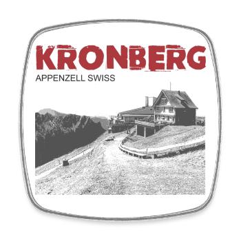 Schweizer Berge T-Shirt Appenzell Kronberg - Viereckiger Kühlschrankmagnet - Weiß - Vorne