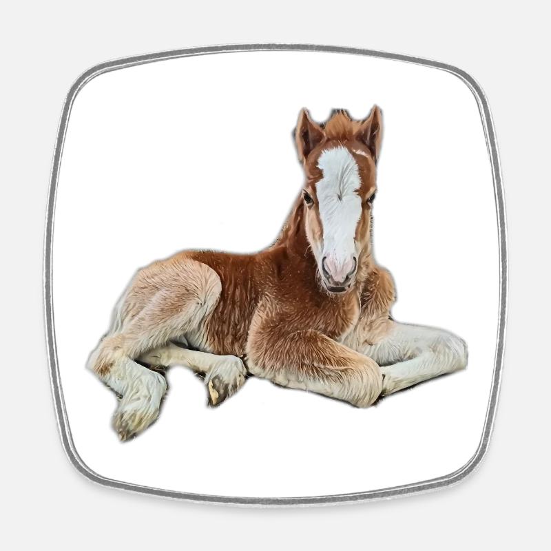 Foal - Square fridge magnet - white