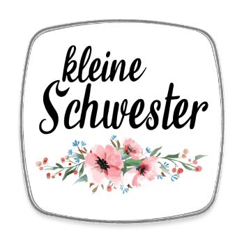 Blumenmuster mit Pastellakzenten - Viereckiger Kühlschrankmagnet - Weiß - Vorne