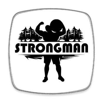 strongman Natur starker Mann Stein Symbol Kraft - Viereckiger Kühlschrankmagnet - Weiß - Vorne