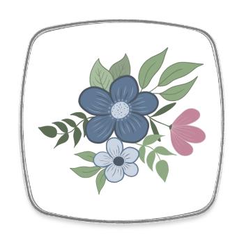 Flower Floral - Square fridge magnet - white - Front