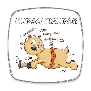 Hubschrauber Bär I Hubschraubär - Viereckiger Kühlschrankmagnet - Weiß - Vorne