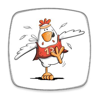 Rennendes Huhn I Wettrennen Hühner I Marathon - Viereckiger Kühlschrankmagnet - Weiß - Vorne