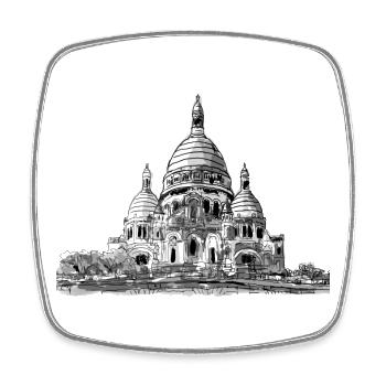 Sacré-Cœur de Montmartre - Square fridge magnet - white - Front