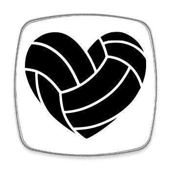 Volleyball Herz - Viereckiger Kühlschrankmagnet - Weiß - Vorne