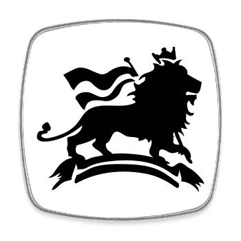 Lion of Judah - Viereckiger Kühlschrankmagnet - Weiß - Vorne