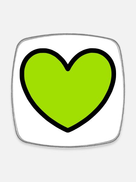 grünes Herz Symbol Herz grün Herzen Paare Geschenk - Viereckiger Kühlschrankmagnet - Weiß
