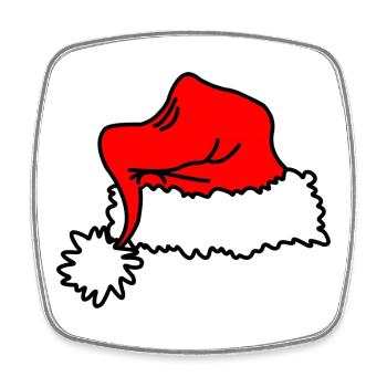Rote Weihnachtsmütze - Viereckiger Kühlschrankmagnet - Weiß - Vorne