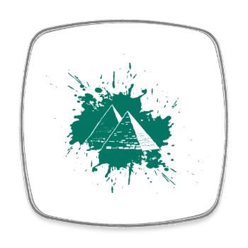 Splash Pyramiden - Viereckiger Kühlschrankmagnet - Weiß - Vorne