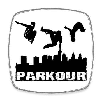 Parkour - Square fridge magnet - white - Front