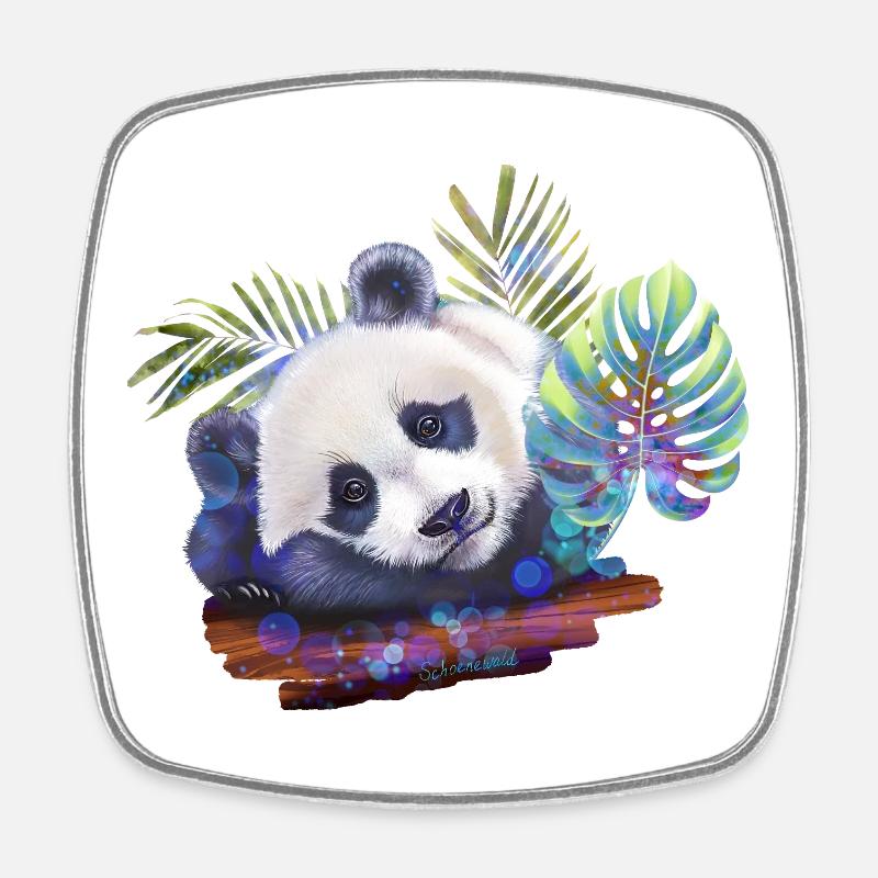 Panda - Square fridge magnet - white