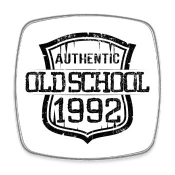 Authentic old school 1992 - Square fridge magnet - white - Front
