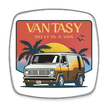 Vantasy - Viereckiger Kühlschrankmagnet - Weiß - Vorne