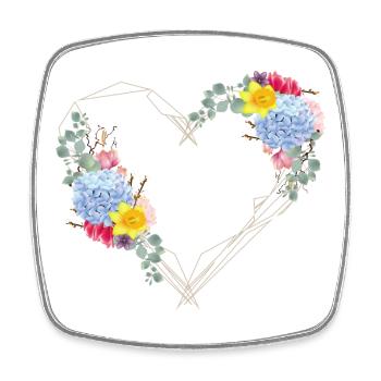 A heart to spring made of geometric shapes - Square fridge magnet - white - Front