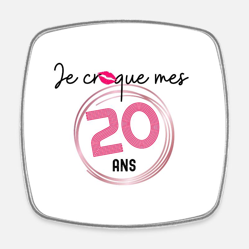 je croque mes 20 ans - Magnet carré - blanc