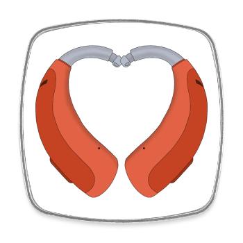 Heart Shaped Hearing Aid - Square fridge magnet - white - Front