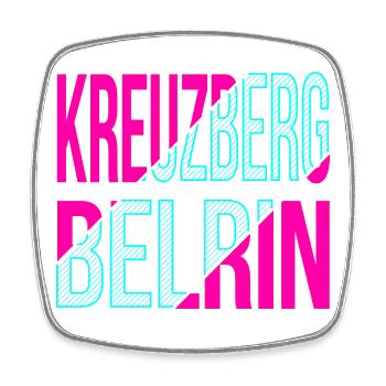Kreuzberg Berlin Design - Viereckiger Kühlschrankmagnet - Weiß - Vorne