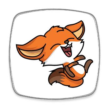 Laughing Fox - Square fridge magnet - white - Front