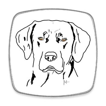 Labrador - Viereckiger Kühlschrankmagnet - Weiß - Vorne