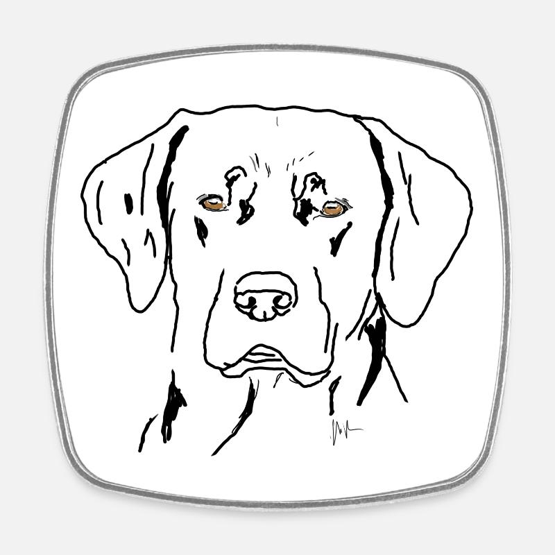 Labrador - Viereckiger Kühlschrankmagnet - Weiß