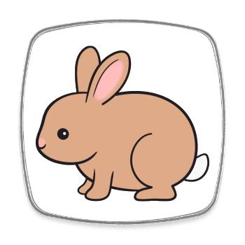 Rabbit Rabbit - Square fridge magnet - white - Front