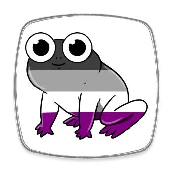 Asexueller Frosch Asexuelles - Viereckiger Kühlschrankmagnet - Weiß - Vorne