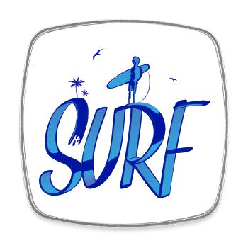 surfing, surfing, surfer - Square fridge magnet - white - Front