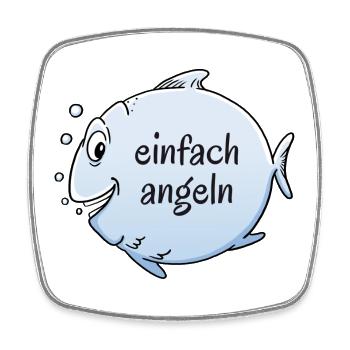 einfach angeln - Viereckiger Kühlschrankmagnet - Weiß - Vorne