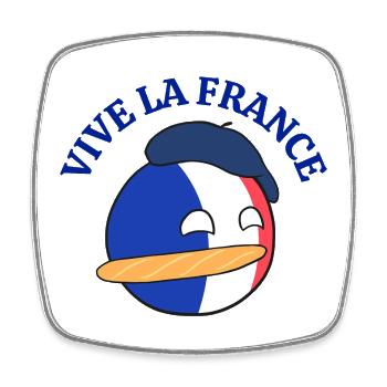 France, fierté Française, vive la France - Magnet carré - blanc - Devant